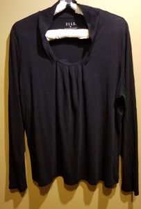 Elle black long sleeve blouse